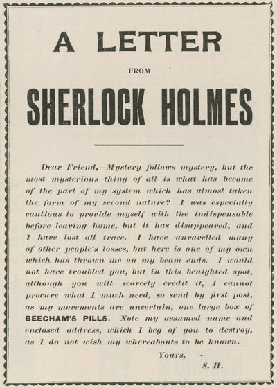 Une lettre de Sherlock Holmes - English School