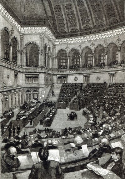 Une séance nocturne à la Chambre des députés italienne, tirée de 