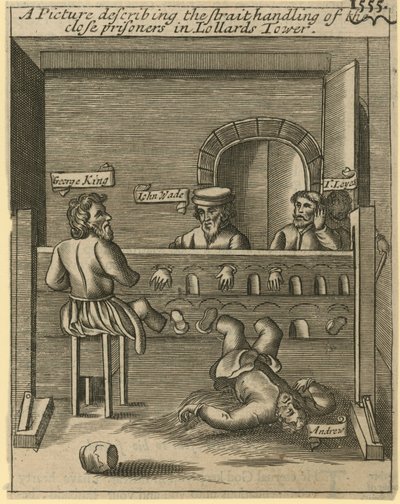 Une image décrivant le traitement strict des prisonniers dans la tour des Lollards - English School