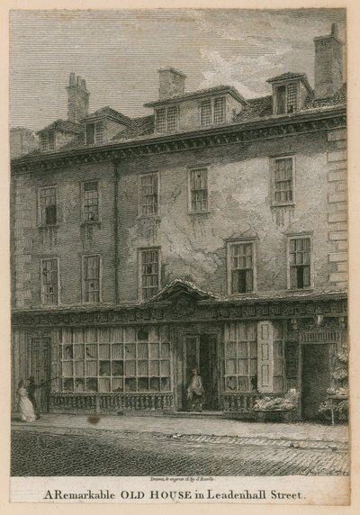 Une maison ancienne remarquable à Leadenhall Street, Londres - English School
