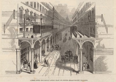 Une rue équipée de trains d