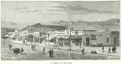Une rue de Seattle (gravure) - English School