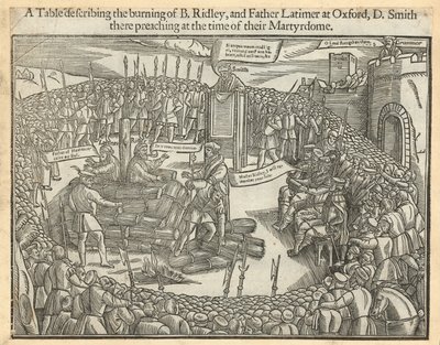 Tableau décrivant le bûcher de l