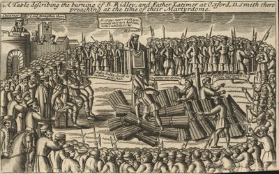 Tableau décrivant le bûcher de l
