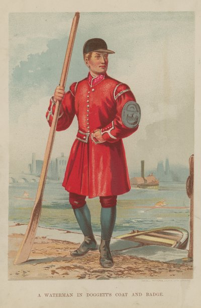 Un batelier en manteau et insigne de Doggett - English School