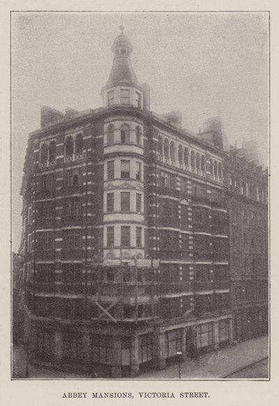 Abbey Mansions, rue Victoria (gravure) - English School