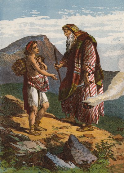 Abraham offrant Isaac en sacrifice - English School
