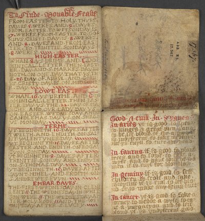 Almanach, contenant table des lettres dominicales et des nombres d