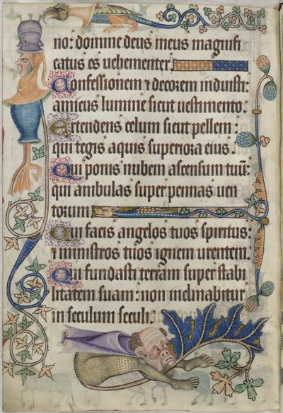 Add. 42130, f.182v Psaume 103, avec grotesques, du 