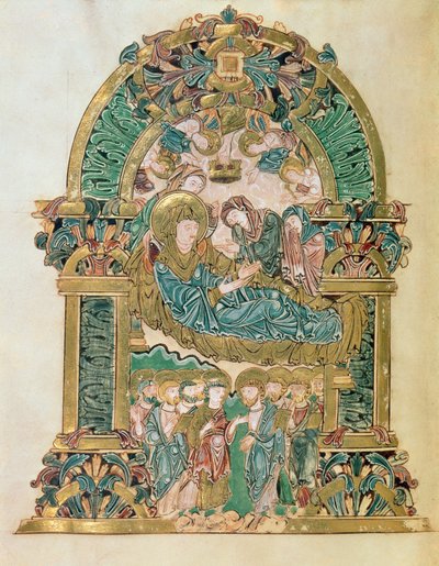 Assomption de la Vierge, du Bénédictional de St. Aethelwold, Winchester, c.980 - English School
