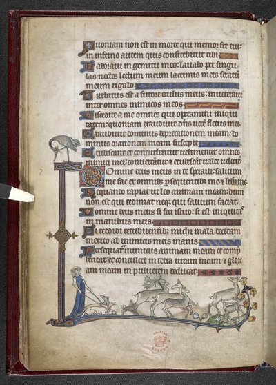 Psaume avec extension marginale formant une bordure partielle, c.1284-1316 - English School