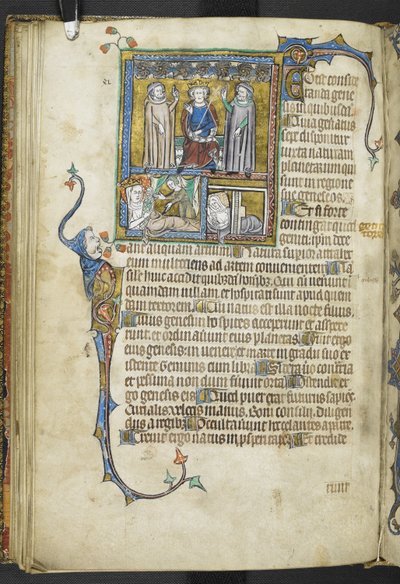 Alexandre avec deux astrologues pointant les étoiles avec une reine et une femme avec des nouveau-nés, de 