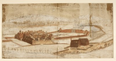 Vue de Wotton avec le jardin, la grotte et les environs - English School