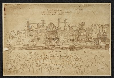 Un croquis grossier du jardin de Wotton avant que mon frère ne le modifie et tel qu