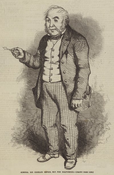 Amiral Sir Charles Napier, député de Southwark (gravure) - English School