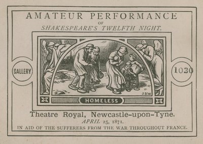 Annonce pour une performance amateur de La Nuit des rois de Shakespeare - English School
