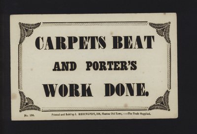 Annonce : Battage de tapis et travaux de porteurs (type) - English School