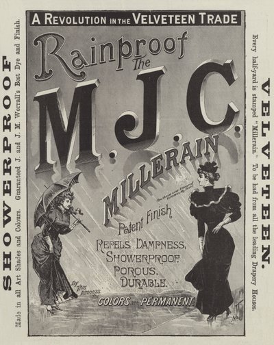 Publicité, M J C Millerain (gravure) - English School
