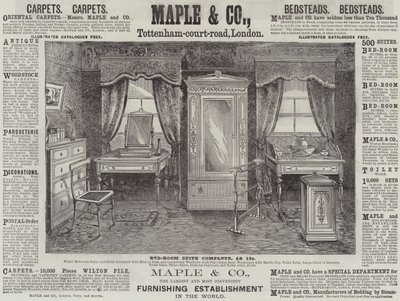 Publicité, Maple and Company (gravure) - English School