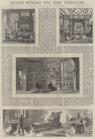 Publicité, meubles de Messers Howard et Sons (gravure) - English School