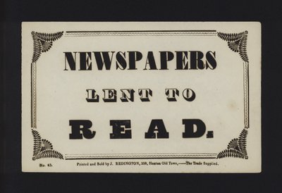 Annonce : Journaux prêtés à lire (type) - English School