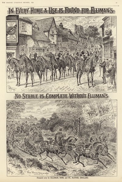 Publicité pour Ellimans Embrocation - English School
