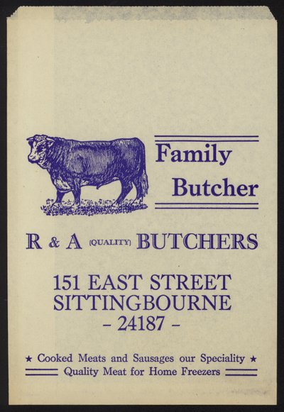 Publicité pour R & A Butchers - English School