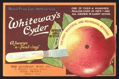 Publicité pour le cidre de Whiteway (chromolithographie) - English School