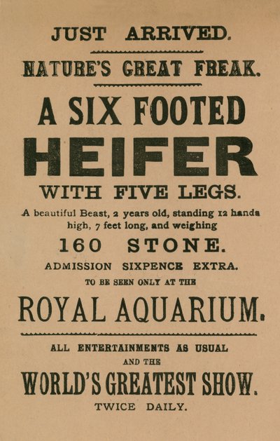 Publicité pour une génisse à six pattes - English School