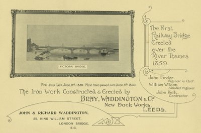 Publicité avec une image du pont Victoria - English School