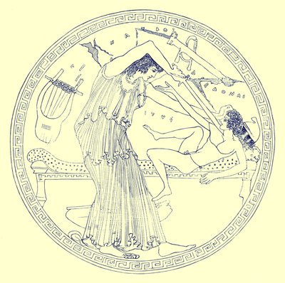 Aedon tue Itys, illustration de "Greek Vase Paintings" par J. E. Harrison et D. S. MacColl, publié en 1894 - English School