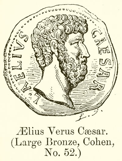 Aelius Verus Caesar. (Grand bronze, Cohen, n° 52) (gravure) - English School