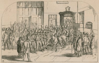 Aldridges Horse Repository, côté ouest de St Martins Lane, près de Long Acre - English School