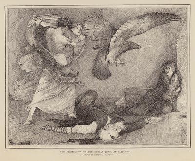 Allégorie montrant la persécution des Juifs russes - English School