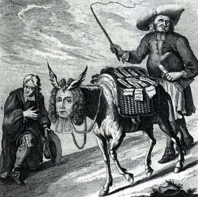 Un âne chargé de préférences ecclésiastiques, 1737 - English School