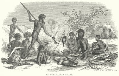 Un festin australien (gravure) - English School