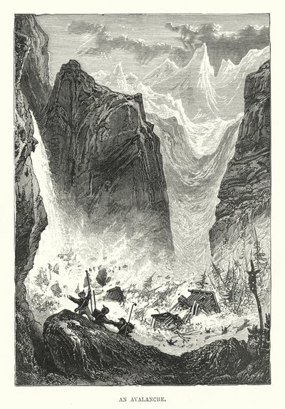 Une avalanche (gravure) - English School