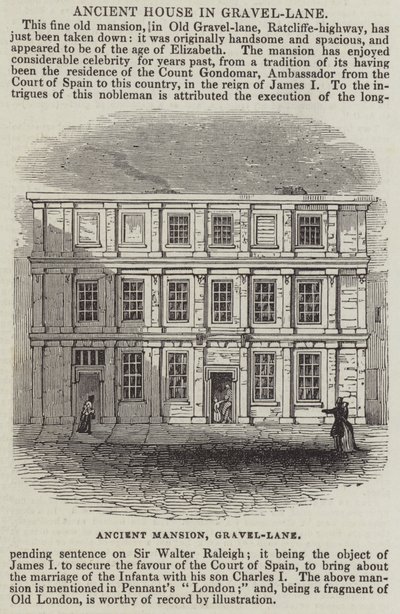 Maison ancienne à Gravel-Lane (gravure) - English School
