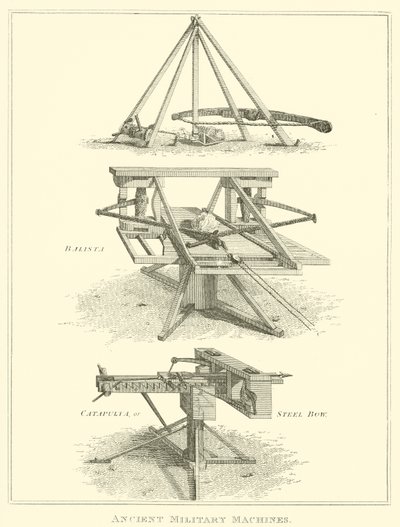 Machines militaires anciennes (gravure) - English School