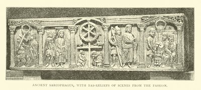 Sarcophage ancien, avec bas-reliefs de scènes de la Passion - English School