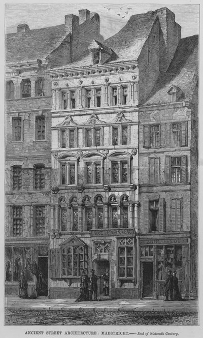 Architecture de rue ancienne, Maestricht (gravure) - English School
