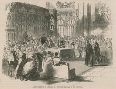 Ancienne cérémonie de prestation de serment effectuée dans le Guildhall - English School