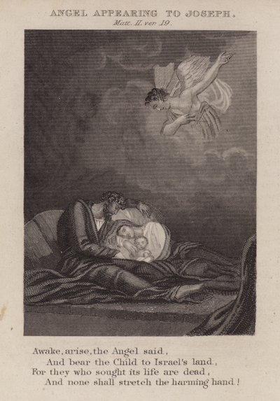 Ange apparaissant à Joseph, Matthieu II, verset 19 - English School