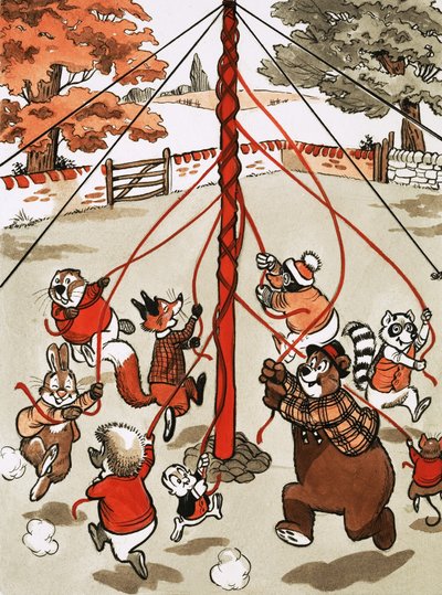 Animaux autour du mât de mai - English School