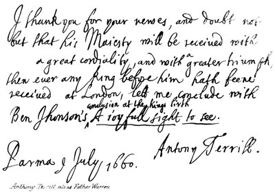 Anthony Terrill, alias Père Warren - English School