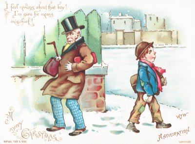 Anticipation! Homme se sentant menacé! Carte de Noël - English School
