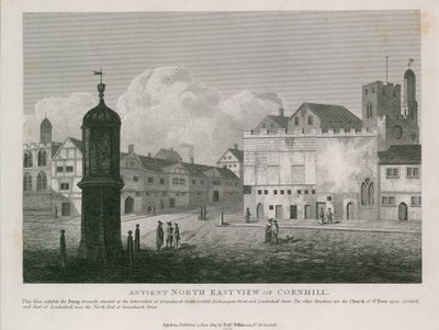 Vue ancienne du nord-est de Cornhill - English School