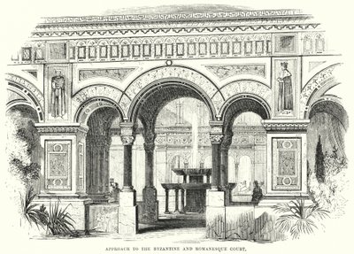 Approche de la cour byzantine et romane (gravure) - English School