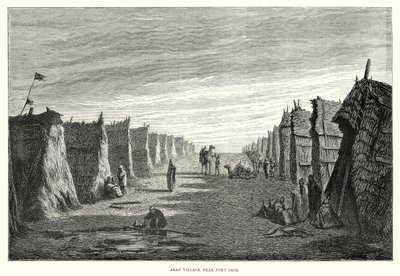 Village arabe près de Port Saïd (gravure) - English School