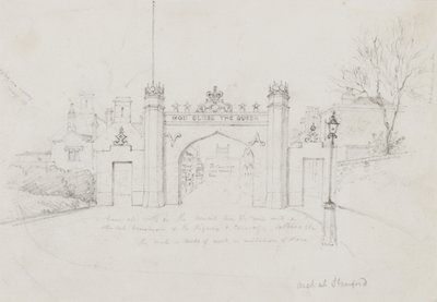 Arc à Stamford, érigé pour accueillir la reine Victoria et le prince Albert en route vers Burghley House - English School